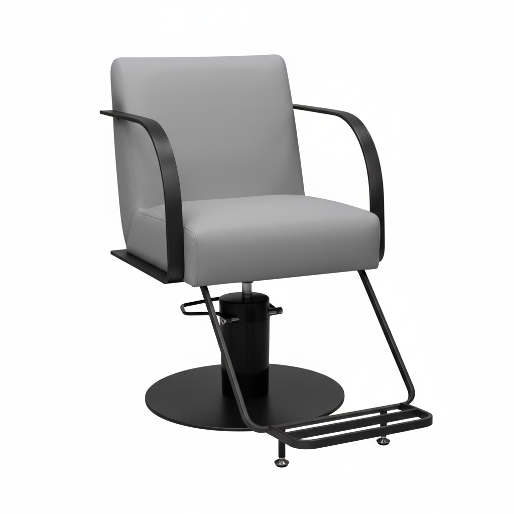 Grey Salon Chair with Matching Footrest