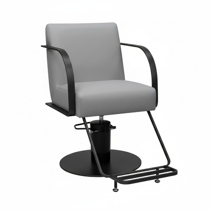 Grey Salon Chair with Matching Footrest