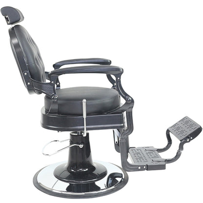 Harlem Barber Chair - Black Frame - Black Upholstery