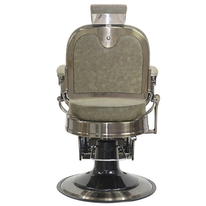 Havana Barber Chair - Antique Frame - Olive Upholstery