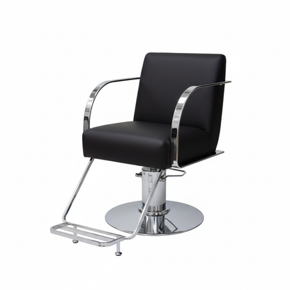Salon Chair - Black Chrome