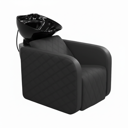 Salon chair with black basin