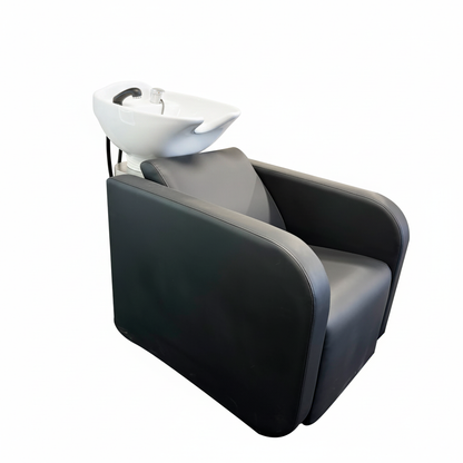 Salon chair with white basin