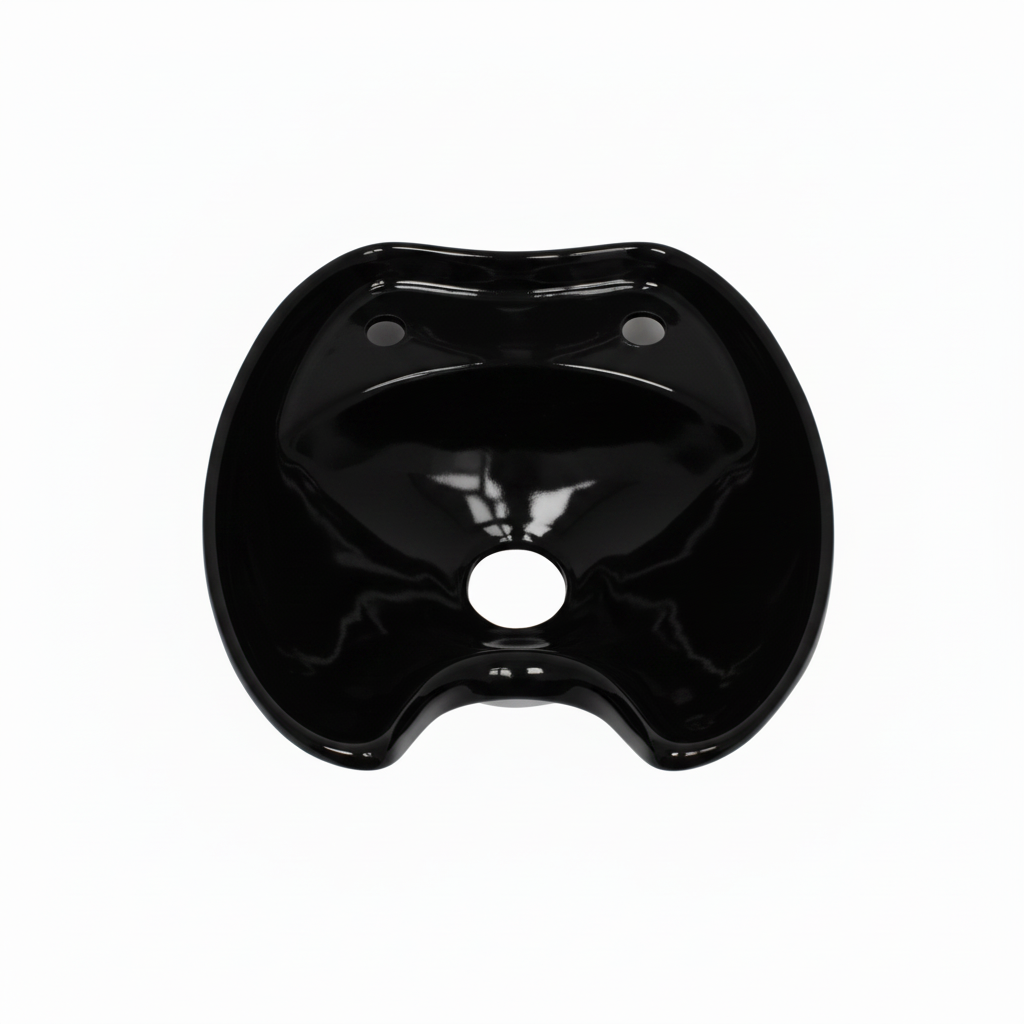 Square black ceramic basin product image