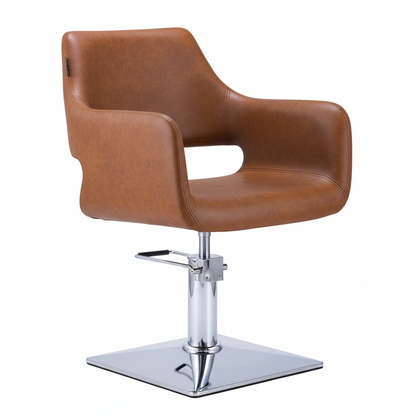 Tan Chair Chrome Square - Side