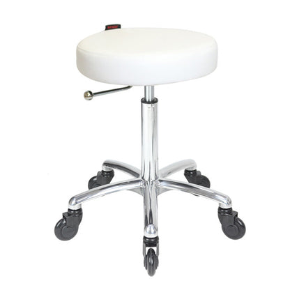 Turbo Stool White - Chrome Base - Click'n Clean Castor Wheels